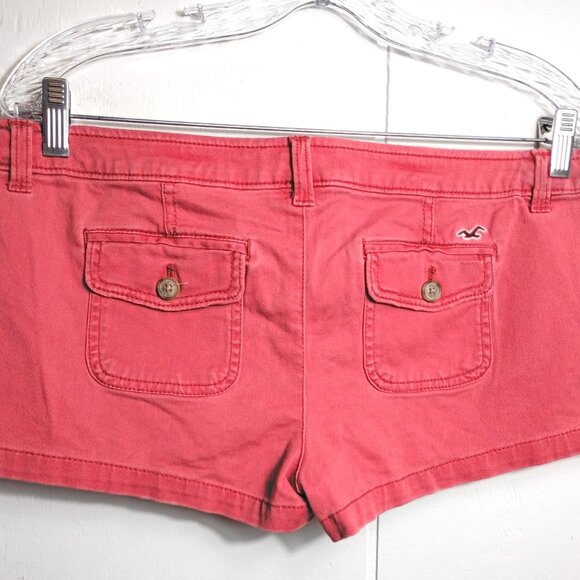 VTG Hollister Y2K Low Rise Melon Pink Womens Shorts 9 Stretch 2 inch Inseam - Picture 2 of 3